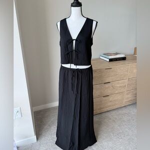 ZARA Black Two-Piece Set - Crop Top & Maxi Skirt - Never Worn!